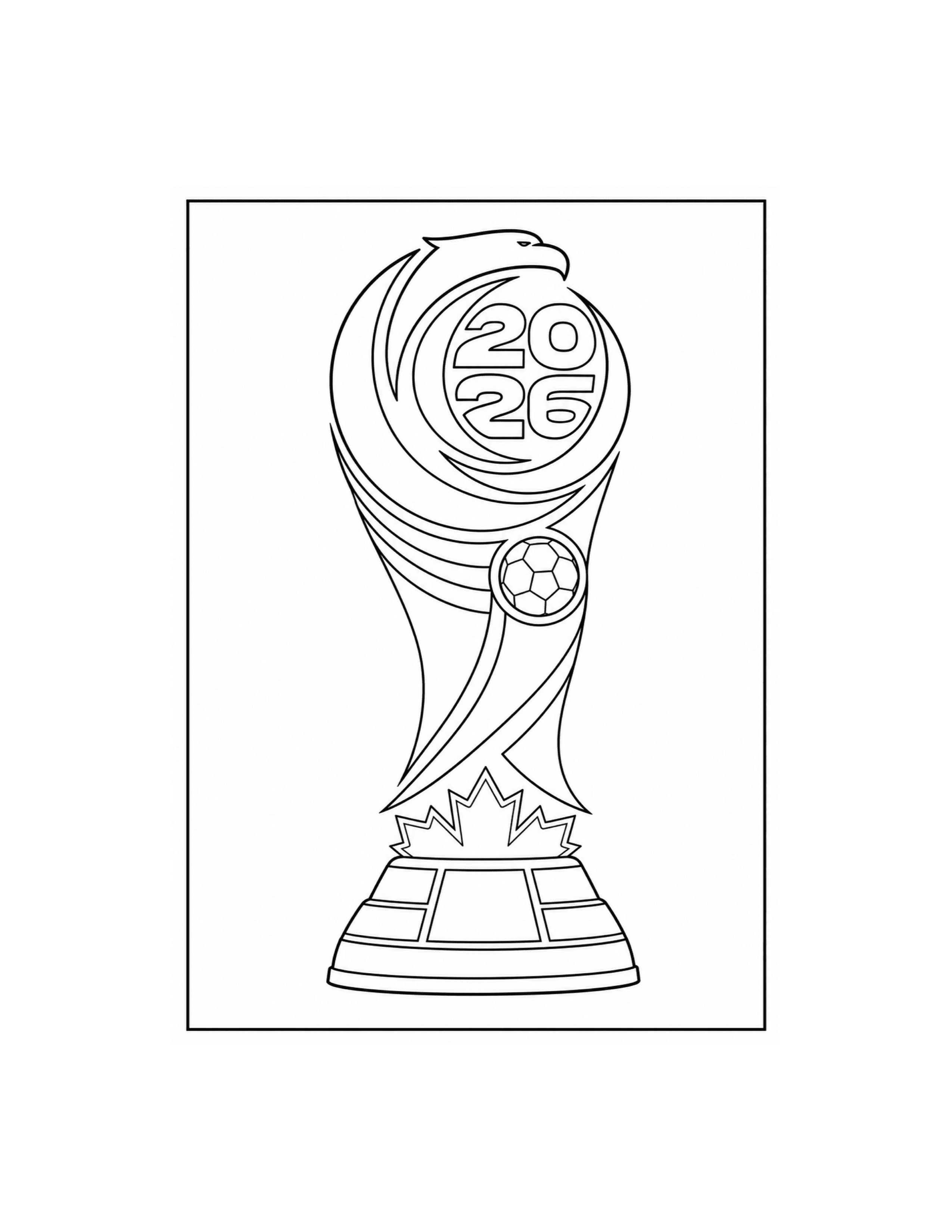 World Cup 2026 Trophy Emblem Coloring Page