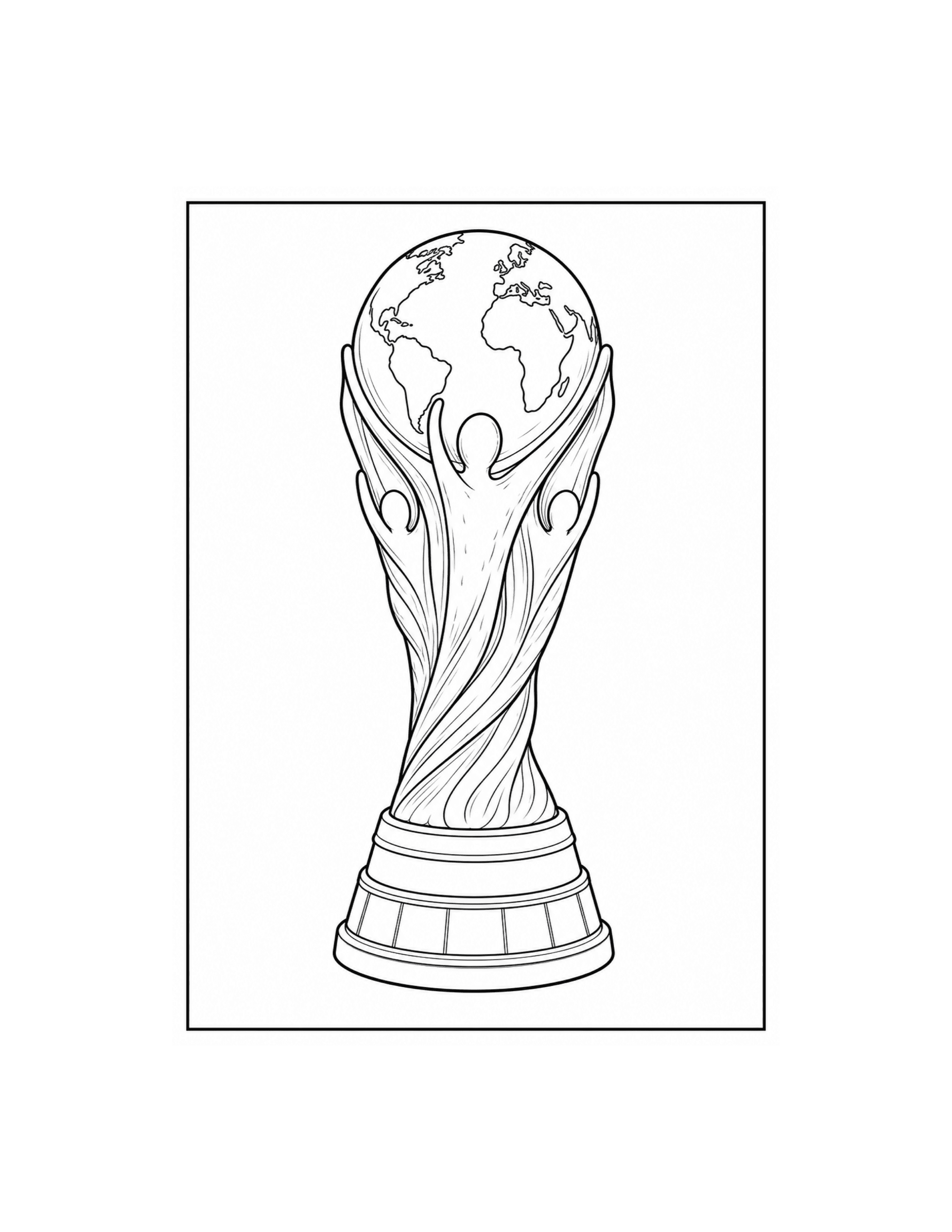 World Cup Trophy Line Art Coloring Page